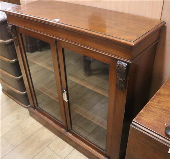 An Edwardian mahogany dwarf bookcase, W.99cm